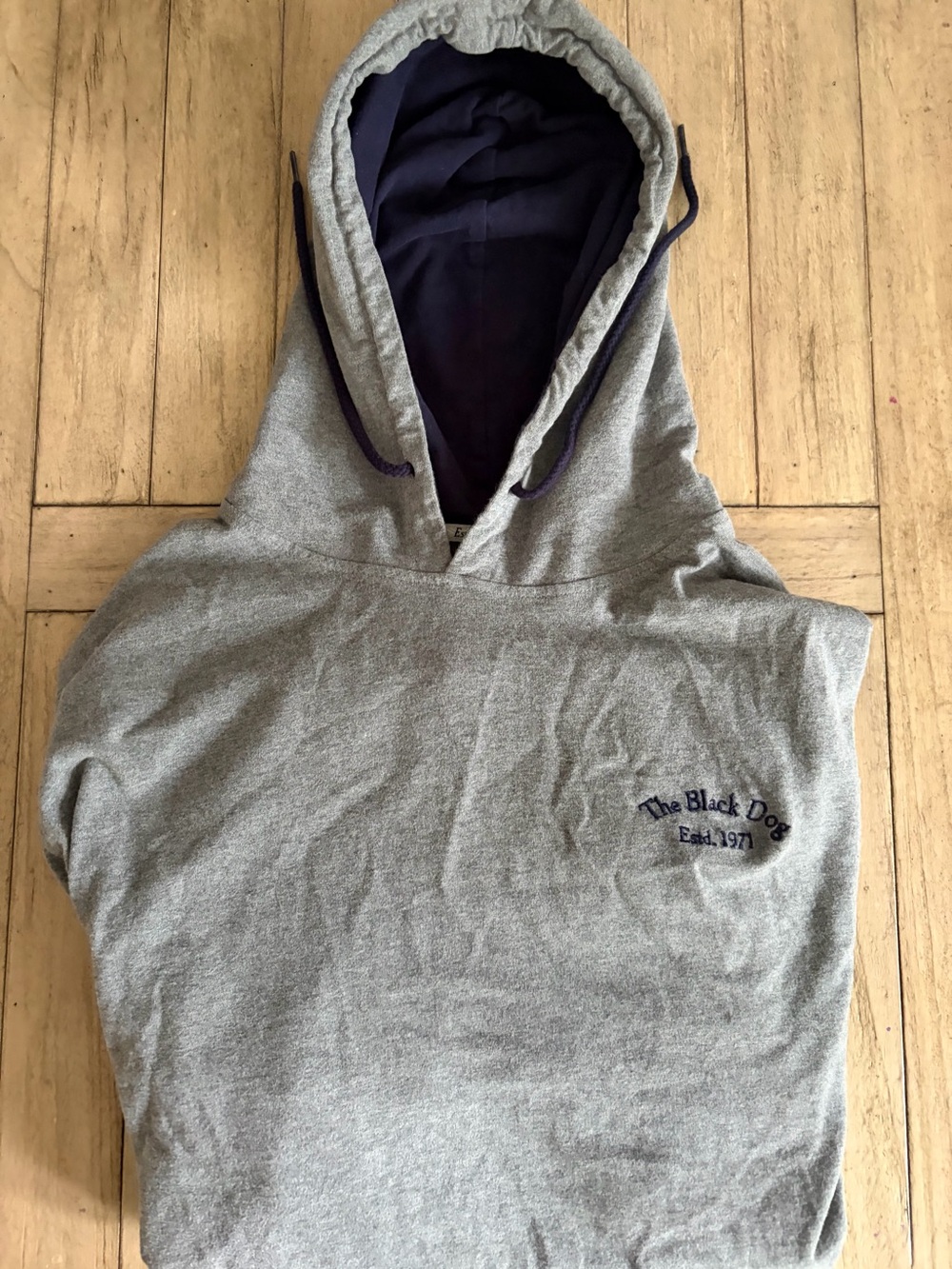 The Black Dog Heather Gray Hoodie with Navy Lining